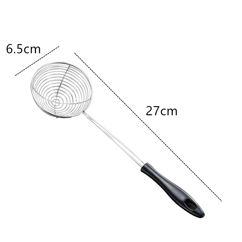 Stainless Steel Colander for Pasta Long Handle Hot Pot Noodle Drain Strainer French Fries Small  Skimmer Scoop Kitchen Gadgets