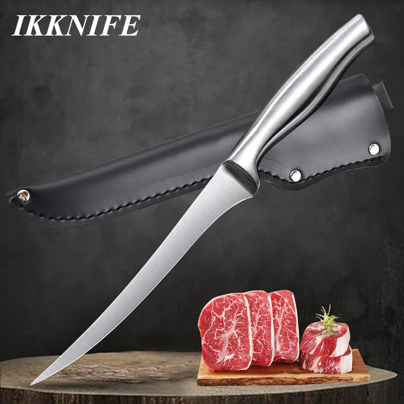 5.8" Boning Knife Stainless Steel Kitchen Knives Meat Fish Fruit Vegetable Professional Chef Knife Japanese Cleaver with Cover