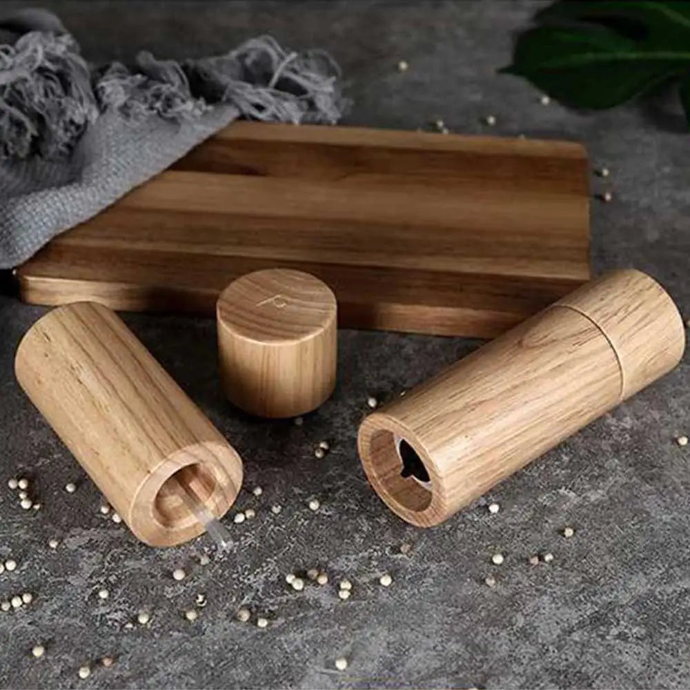 Solid Wood Oak 6 Inches Manual Pepper Mill Rinder Shaker Herbs Salt Grinder Containers For Kitchen Grain Moedor De Pimenta Tools