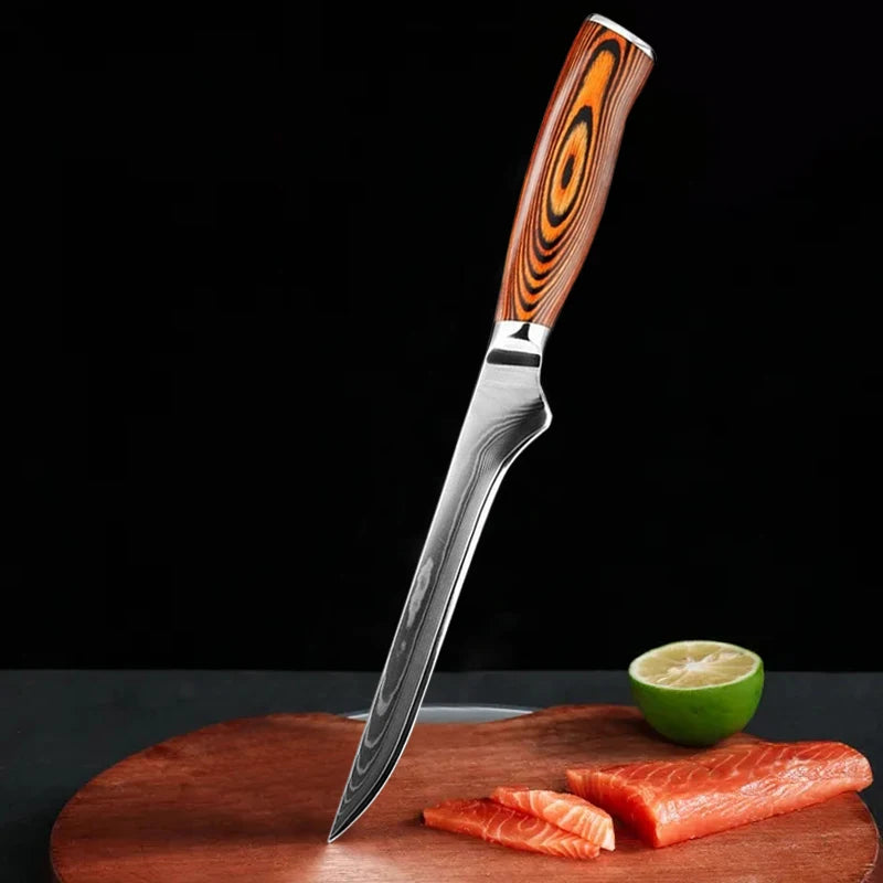 6 Inch Boning Knife High Carbon Butcher Knife Japanese VG10 Damascus Steel Kitchen Knife Wood Handle Meat Cleaver