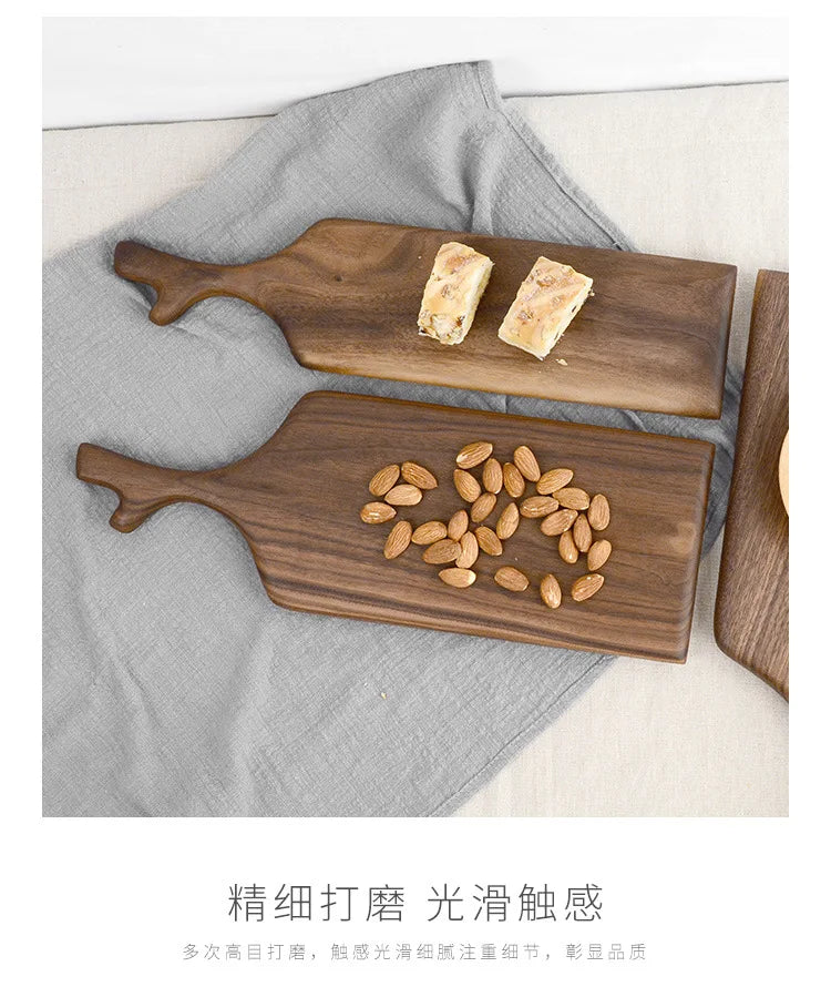 Quality Kitchen Wooden Chopping Blocks Beech Walnut Cutting Board Pizza Bread Fruit Sushi Tray Hangable Non-slip Kitchen Tools