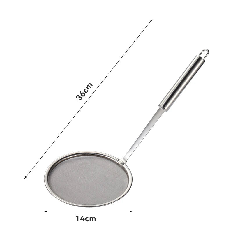 304 Stainless Steel Pasta Colander Oil Filter Spoon Large Skimmer Noodle Drainer Long Handle Fine Mesh Screen Kitchen Gadgets