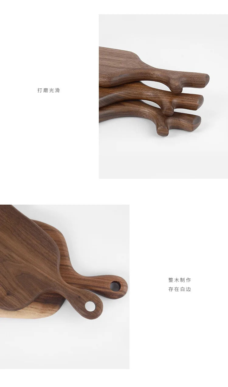 Quality Kitchen Wooden Chopping Blocks Beech Walnut Cutting Board Pizza Bread Fruit Sushi Tray Hangable Non-slip Kitchen Tools