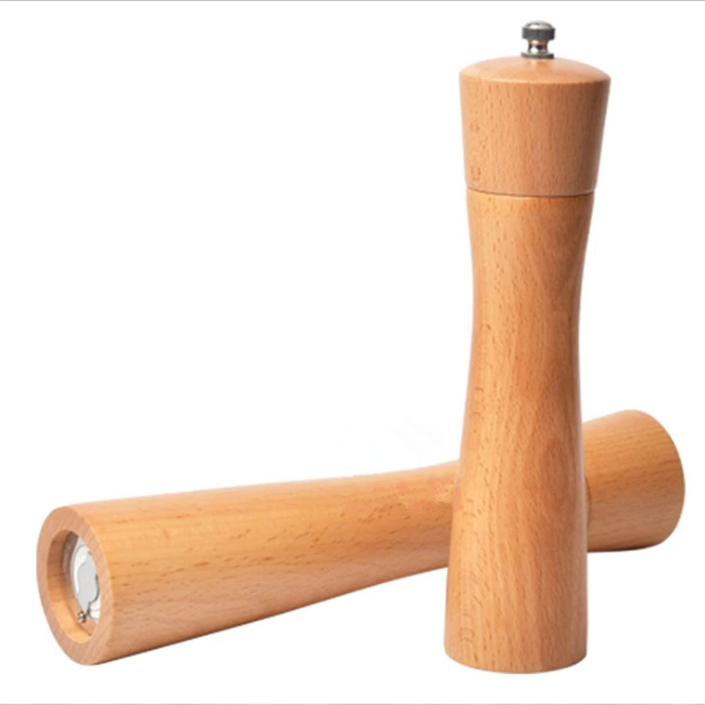 SHSEJA-Wooden Salt and Pepper Grinder, Spice Mills, Hand Movement, Manual Oak Wood, Kitchen Grinder Tools, Ceramic Core