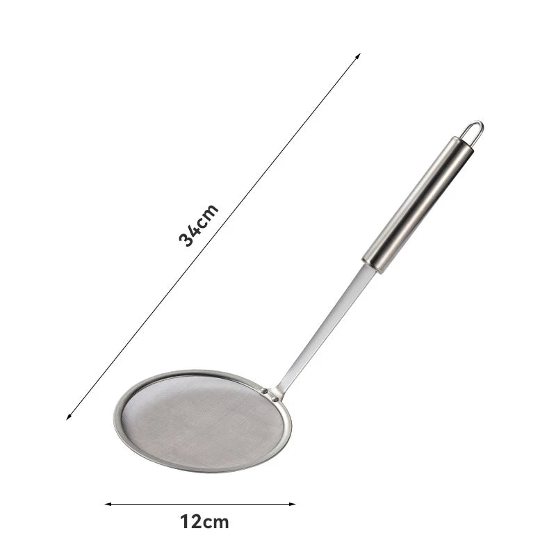 304 Stainless Steel Pasta Colander Oil Filter Spoon Large Skimmer Noodle Drainer Long Handle Fine Mesh Screen Kitchen Gadgets