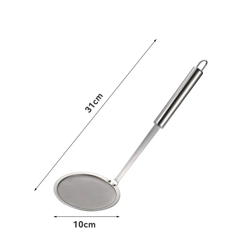 304 Stainless Steel Pasta Colander Oil Filter Spoon Large Skimmer Noodle Drainer Long Handle Fine Mesh Screen Kitchen Gadgets