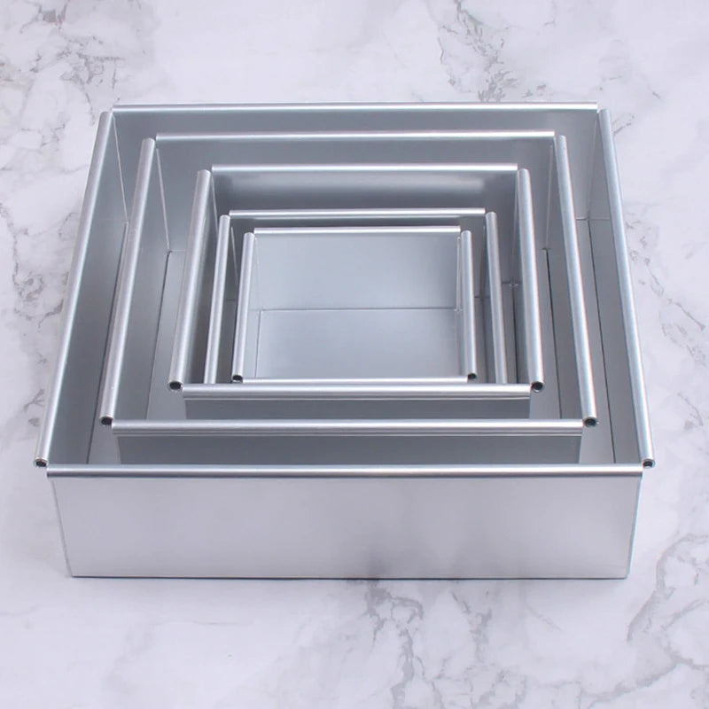 4/5/6/8/10inch Aluminum Alloy Nonstick Square Cake Pan With Removable Bottom Cheesecake Mold DIY Cake Baking Pan Kitchen Tools