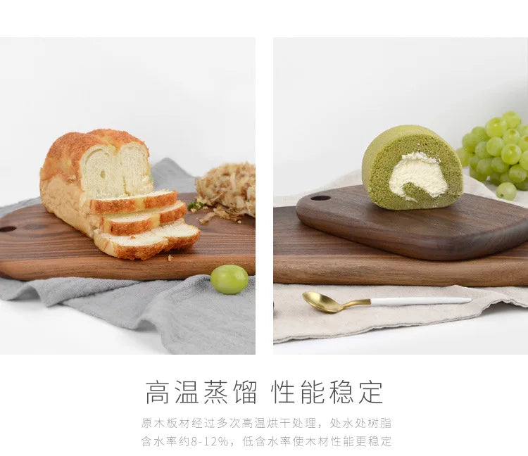 Quality Kitchen Wooden Chopping Blocks Beech Walnut Cutting Board Pizza Bread Fruit Sushi Tray Hangable Non-slip Kitchen Tools