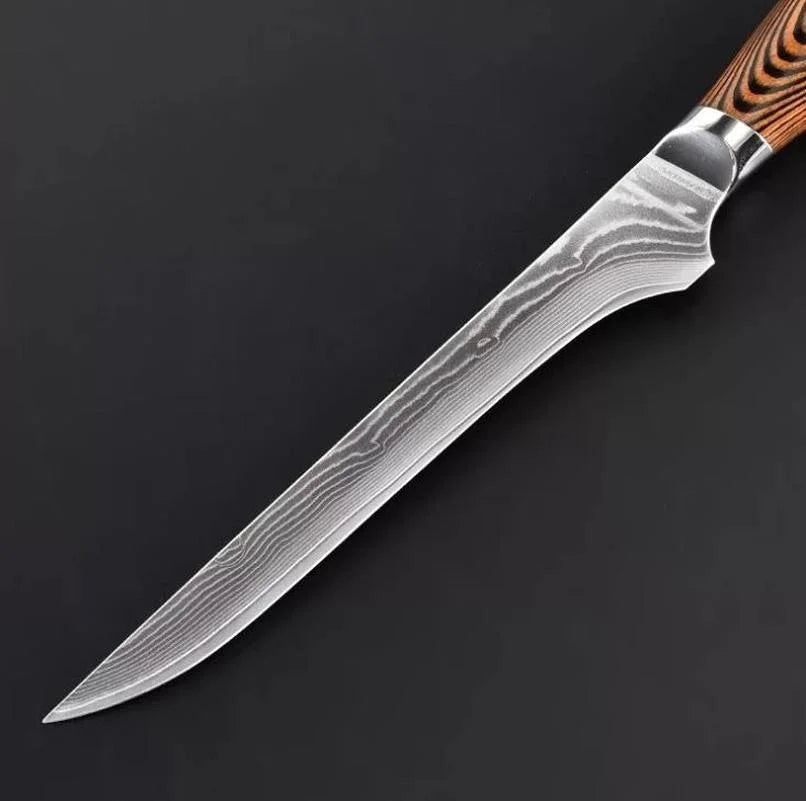 6 Inch Boning Knife High Carbon Butcher Knife Japanese VG10 Damascus Steel Kitchen Knife Wood Handle Meat Cleaver