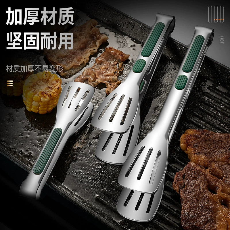 304 Stainless Steel Clip Food Clip Fried Steak Pancake Commercial Barbecue Clip Bread Barbecue Food Food-Grabbing Device Kitchen