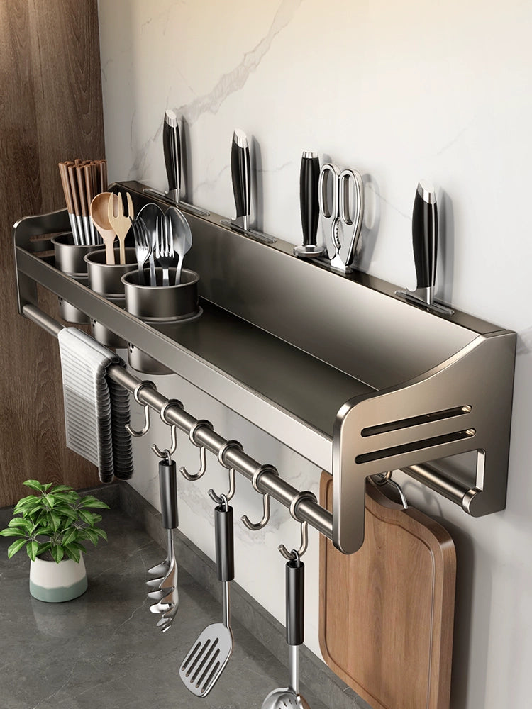 Punch-Free Stainless Steel Household Chopsticks Kitchen Rack