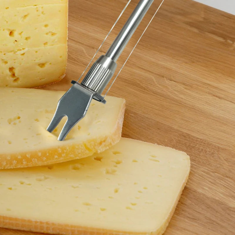 Stainless Steel Double Wire Cheese Slicer Cheese Cutter Butter Splitter Easy to Cutting Soft and Semi-Hard Cheeses Kitchen Tools