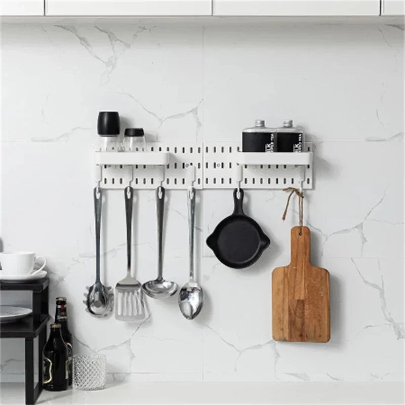 Pegboard Kitchen Crafts Storage Hanging Garage No Wall Shelf Organizer For Accessories Room Punching Organization Hooks