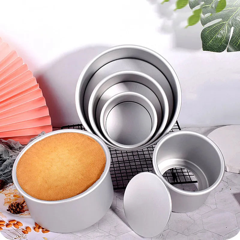 4/5/6/7/8 Inch Heighten Round Cake Mold Aluminum Alloy with Easy Removable Bottom Mold Baking Pan Kitchen Bakeware Utensils