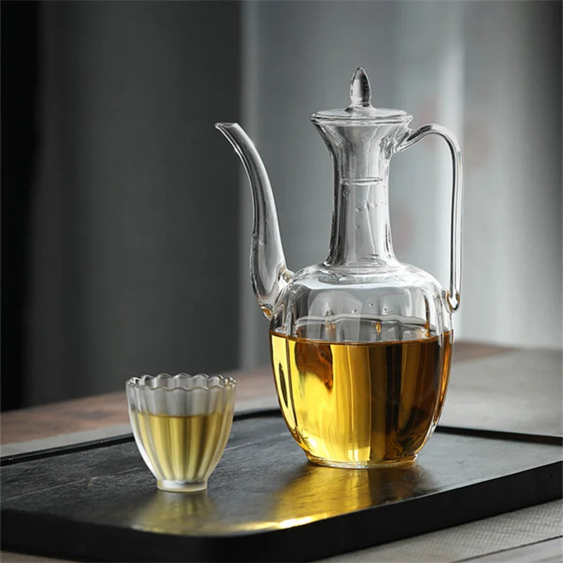 500ml Imitation Song High Borosilicate Glass Teapot Heat Resistance Tea Brewing Glass Tea Pot Traditional Kung Fu Tea Set