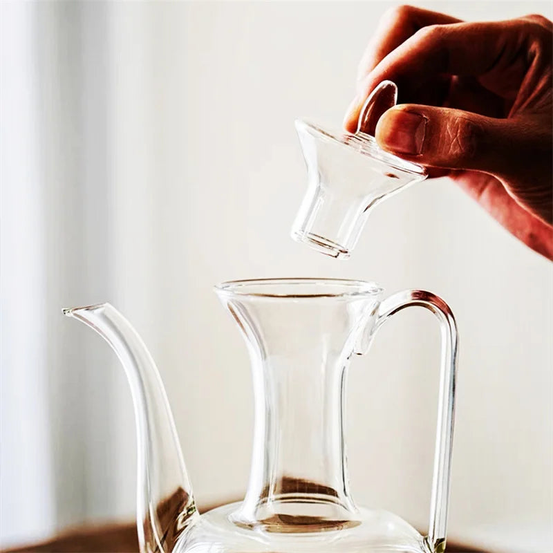 500ml Imitation Song High Borosilicate Glass Teapot Heat Resistance Tea Brewing Glass Tea Pot Traditional Kung Fu Tea Set