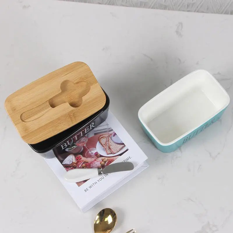 Butter Sealing Box Butter Dish With Lid Keeper Ceramic Butter Boxes Dishes Cans Cheese Trays Kitchen Butter Dish With Covers