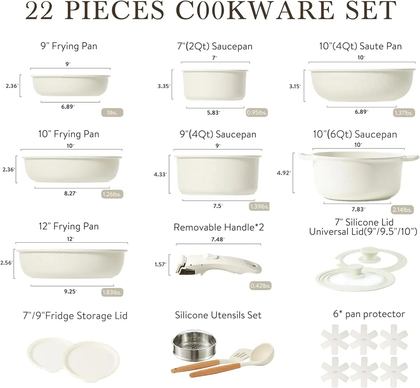 Pots And Pans Set Nonstick Cookware Sets Handle Kitchen Removable Handle Cooking Pot Set  اواني منزليه Cooking Pot  Eco-Friendly