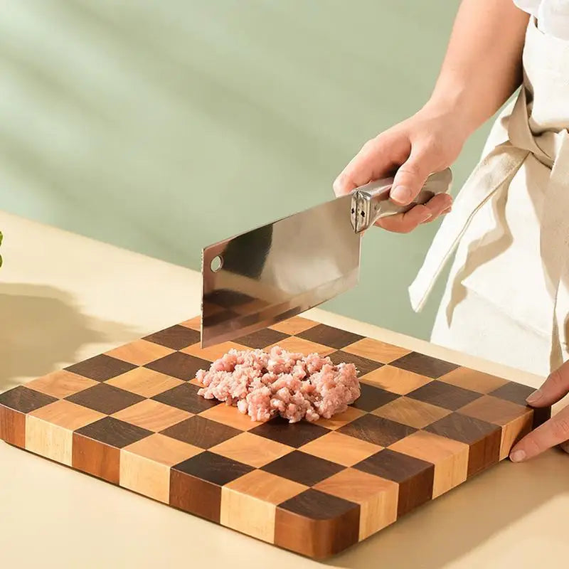 Cutting Board For Kitchen Anti-Slip Wood Chopping Board Contrast Color Design Chopping Board For Cucumber Potato Pork Ribs Chili