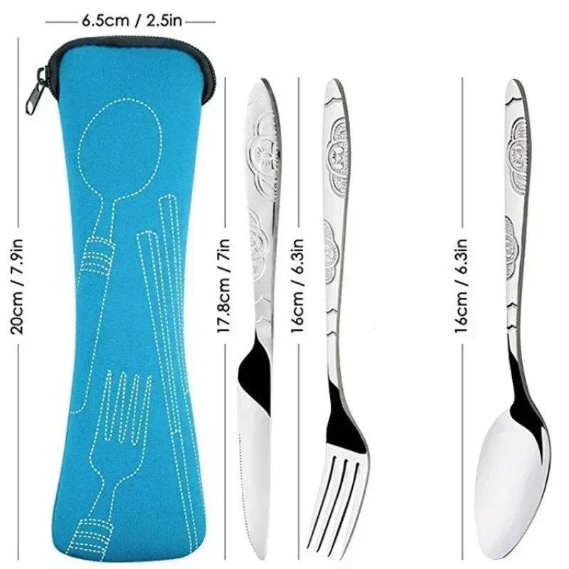 Delysia king  3pcs/set Stainless steel fork spoon knife set