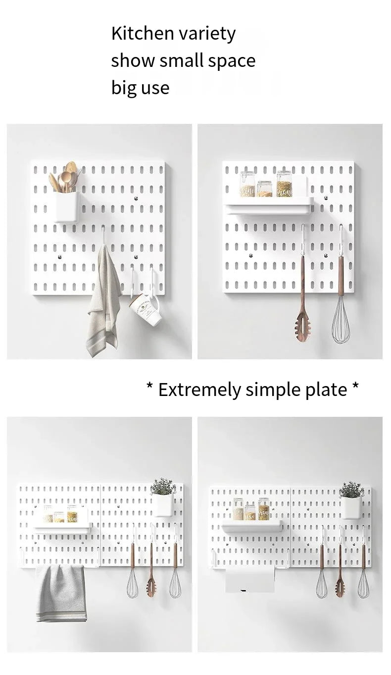 Pegboard Kitchen Crafts Storage Hanging Garage No Wall Shelf Organizer For Accessories Room Punching Organization Hooks