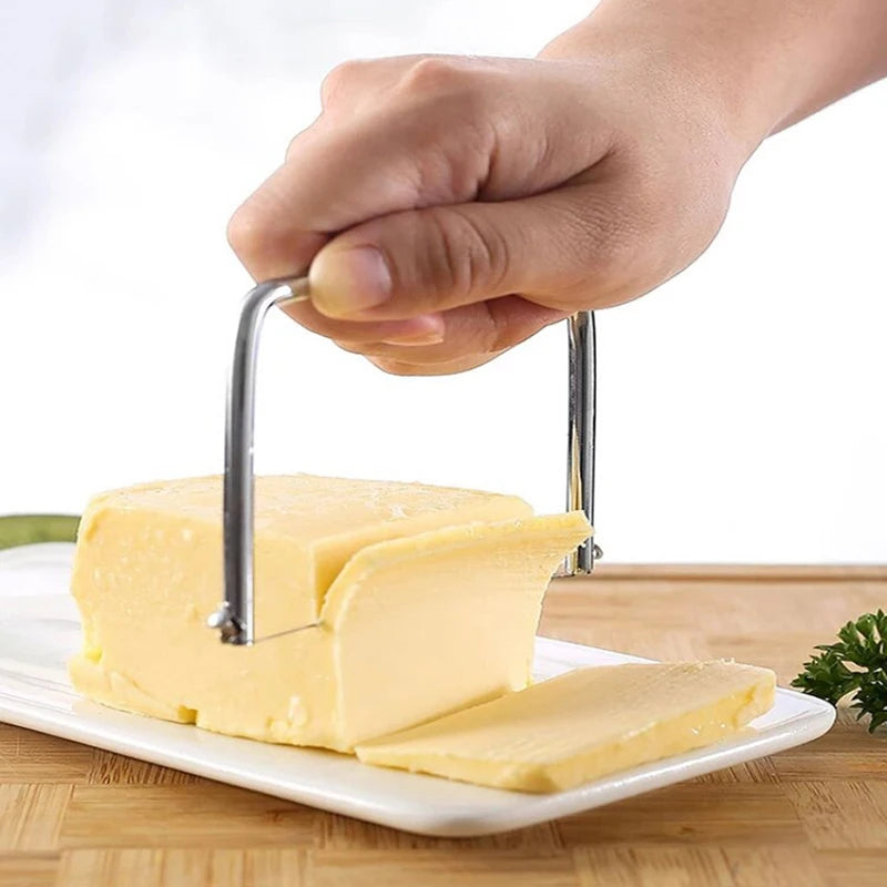 Cheese Butter Wire Slicer Stainless Steel Handheld Butter Cutter Butter Cutting Wire Cheese Cutting Wire Cutter Kitchen Supplies