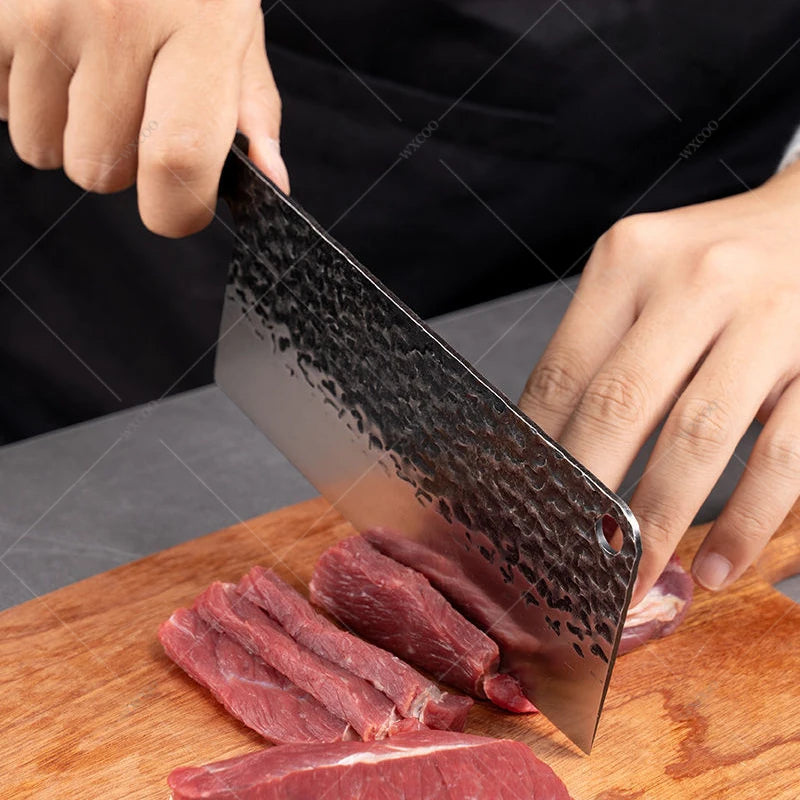 Hammered Forging Professional Chef's Knife Stainless Steel Kitchen Meat Cutting Knife Japanese Santoku Slicing Knife