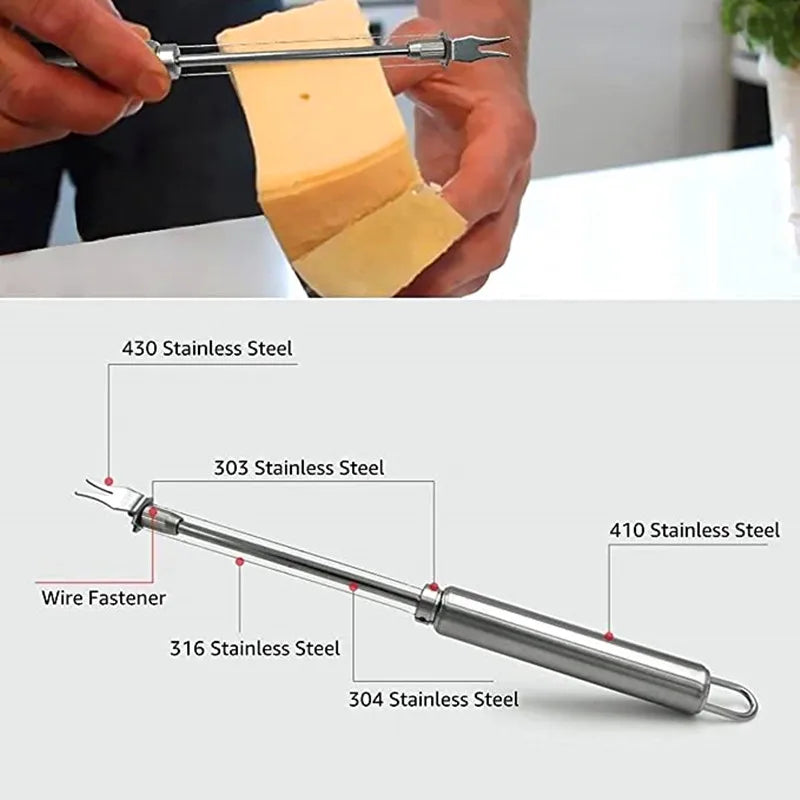 Stainless Steel Double Wire Cheese Slicer Cheese Cutter Butter Splitter Easy to Cutting Soft and Semi-Hard Cheeses Kitchen Tools