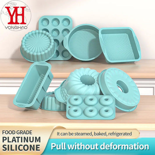 YongHao 3D Shape Silicone Cake Mold DIY Pastry Baking Tools for Cake Pan Kitchen Fluted Tube Pan Bakeware Cake Decorating Tool