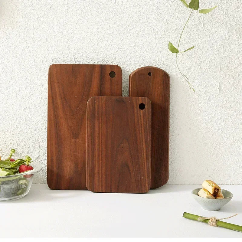 Quality Kitchen Wooden Chopping Blocks Beech Walnut Cutting Board Pizza Bread Fruit Sushi Tray Hangable Non-slip Kitchen Tools