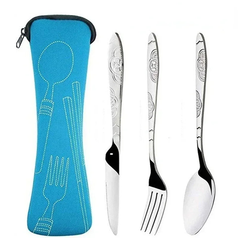 Delysia king  3pcs/set Stainless steel fork spoon knife set