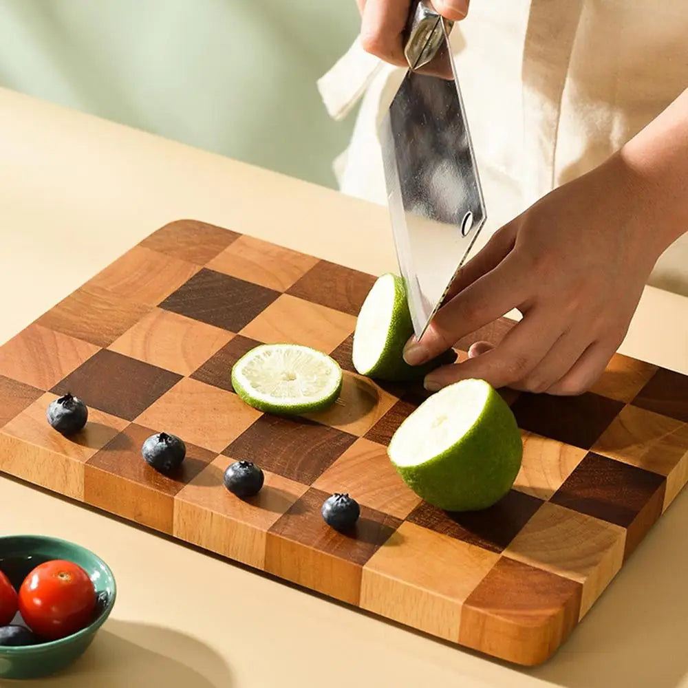 Cutting Board For Kitchen Anti-Slip Wood Chopping Board Contrast Color Design Chopping Board For Cucumber Potato Pork Ribs Chili