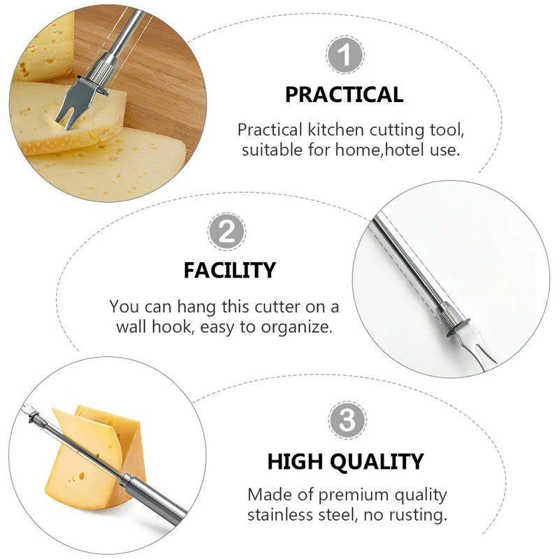 Stainless Steel Double Wire Cheese Slicer Cheese Cutter Butter Splitter Easy to Cutting Soft and Semi-Hard Cheeses Kitchen Tools