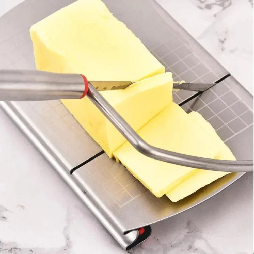 Cheese Board with Wire Cutter 5.5 Inch Stainless Steel Cheese Slicer Cutter Cheese Wire Cutter with Serving Board