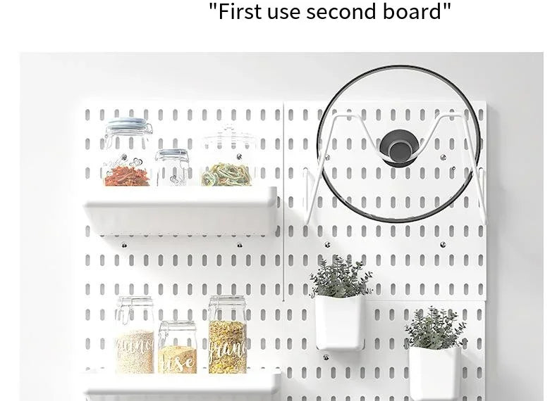 Pegboard Kitchen Crafts Storage Hanging Garage No Wall Shelf Organizer For Accessories Room Punching Organization Hooks