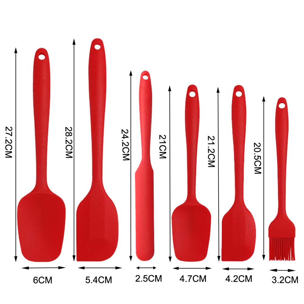 6 Piece Silicone Spatula Set Non-Stick Heat-Resistant Spatulas Turner for Cooking Baking Mixing Baking Tools Cookware With Box