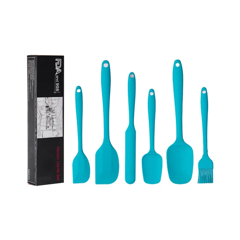 6 Piece Silicone Spatula Set Non-Stick Heat-Resistant Spatulas Turner for Cooking Baking Mixing Baking Tools Cookware With Box