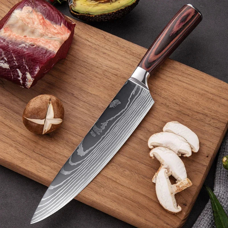 Professional Japanese Chef Knife Sharp Kitchen Knife Set Cooking Knives Set High Carbon Stainless Steel for Kitchen Knife Holder