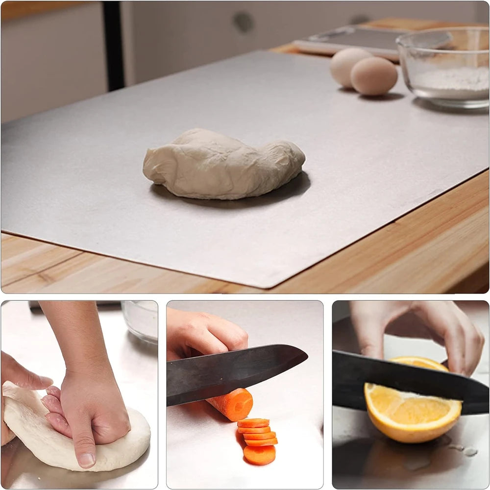 Stainless Steel Cutting Board 30x40cm Vegetable Food Chopping Board Kitchen Kneading Panel Pastry Baking Board Countertop