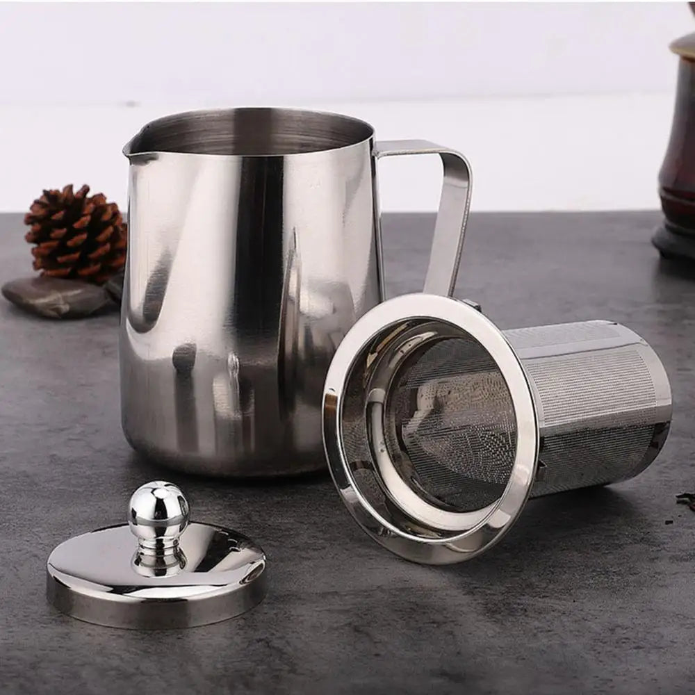 Stainless Steel Teapot Soaking Milk Tea Health Pot Coffee Kettle with Removable Infuser Filter Home Office Teaware