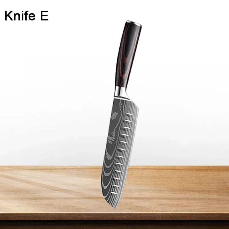 Professional Japanese Chef Knife Sharp Kitchen Knife Set Cooking Knives Set High Carbon Stainless Steel for Kitchen Knife Holder