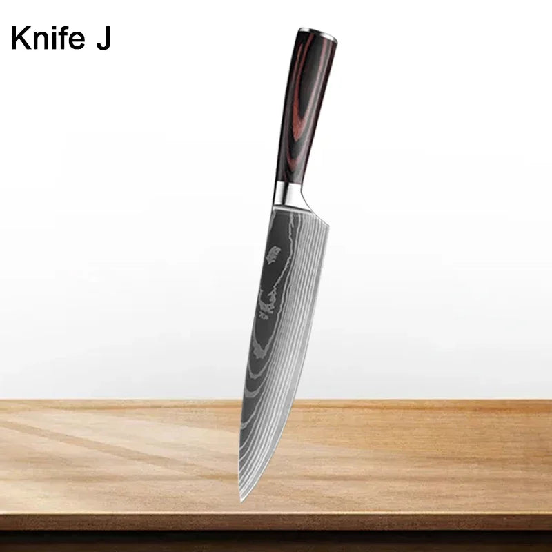 Professional Japanese Chef Knife Sharp Kitchen Knife Set Cooking Knives Set High Carbon Stainless Steel for Kitchen Knife Holder