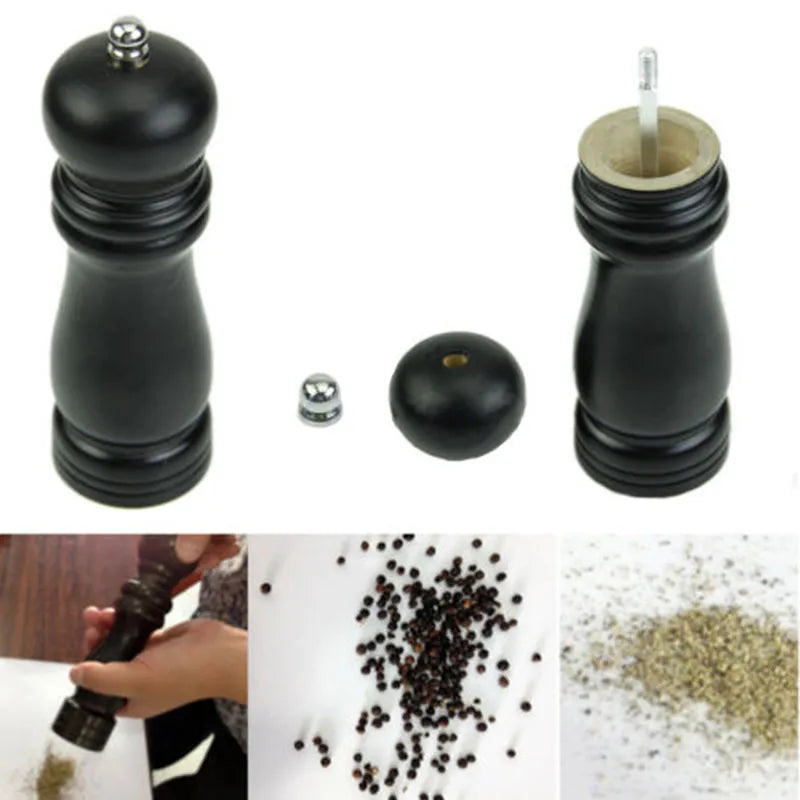 Solid Wooden Salt & Pepper Mill Oak Pepper Grinder Manual Pepper Powder Black Pepper Grain Pepper Grinder Kitchen Spice Bottle