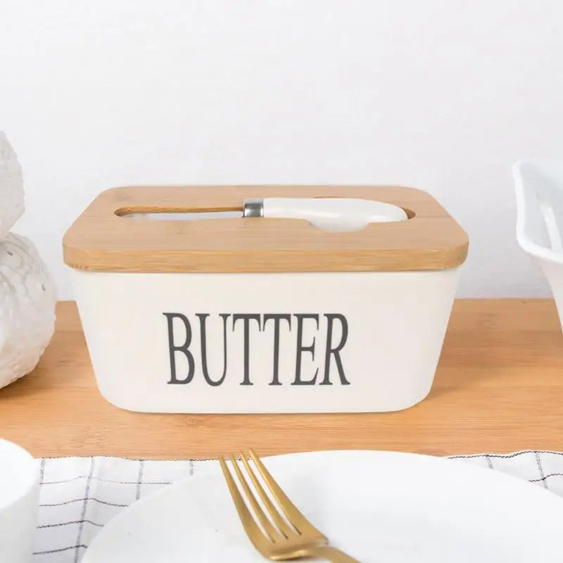 Butter Sealing Box Butter Dish With Lid Keeper Ceramic Butter Boxes Dishes Cans Cheese Trays Kitchen Butter Dish With Covers