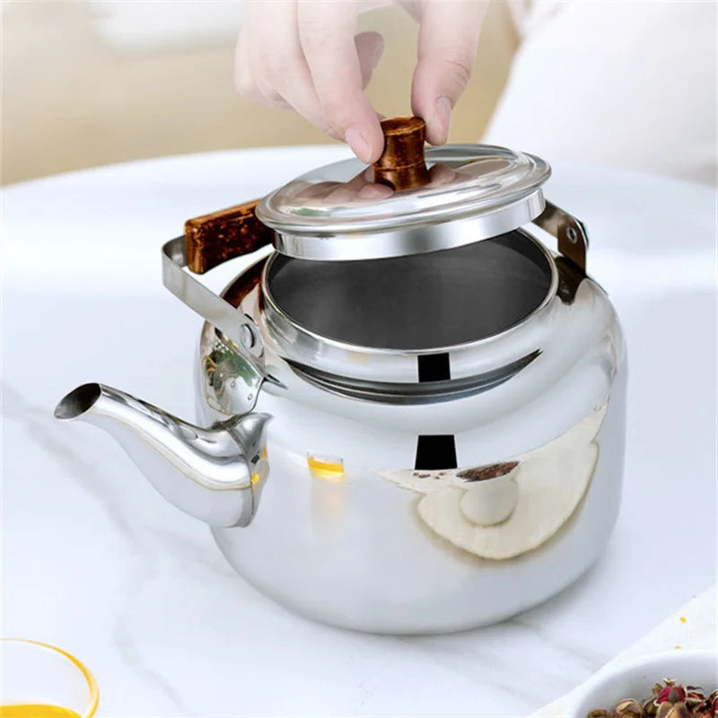 2L/3L/4L Kettle Tea Whistling Stainless Steel Teapot Stove Metal Coffee Pot Pot for Hotboiling Pots Gas Induction Home Camping