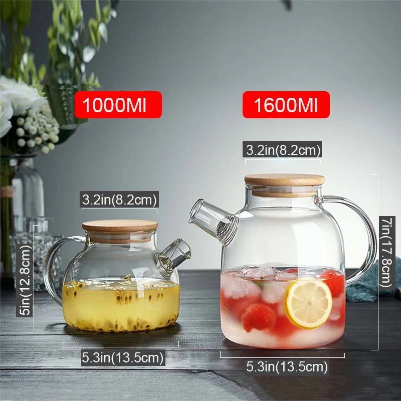 Dropshipping Heat Resistant Glass Teapot Various Styles Of Hot-selling Tea Sets Clear Kettle Flower Puer Tea Infuser Pot