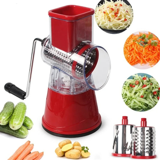 Multifunctional Vegetable Cutter Round Slicer Kitchen Roller Gadgets Tool Chopper Potato Carrot Cheese Shredder Food Processor