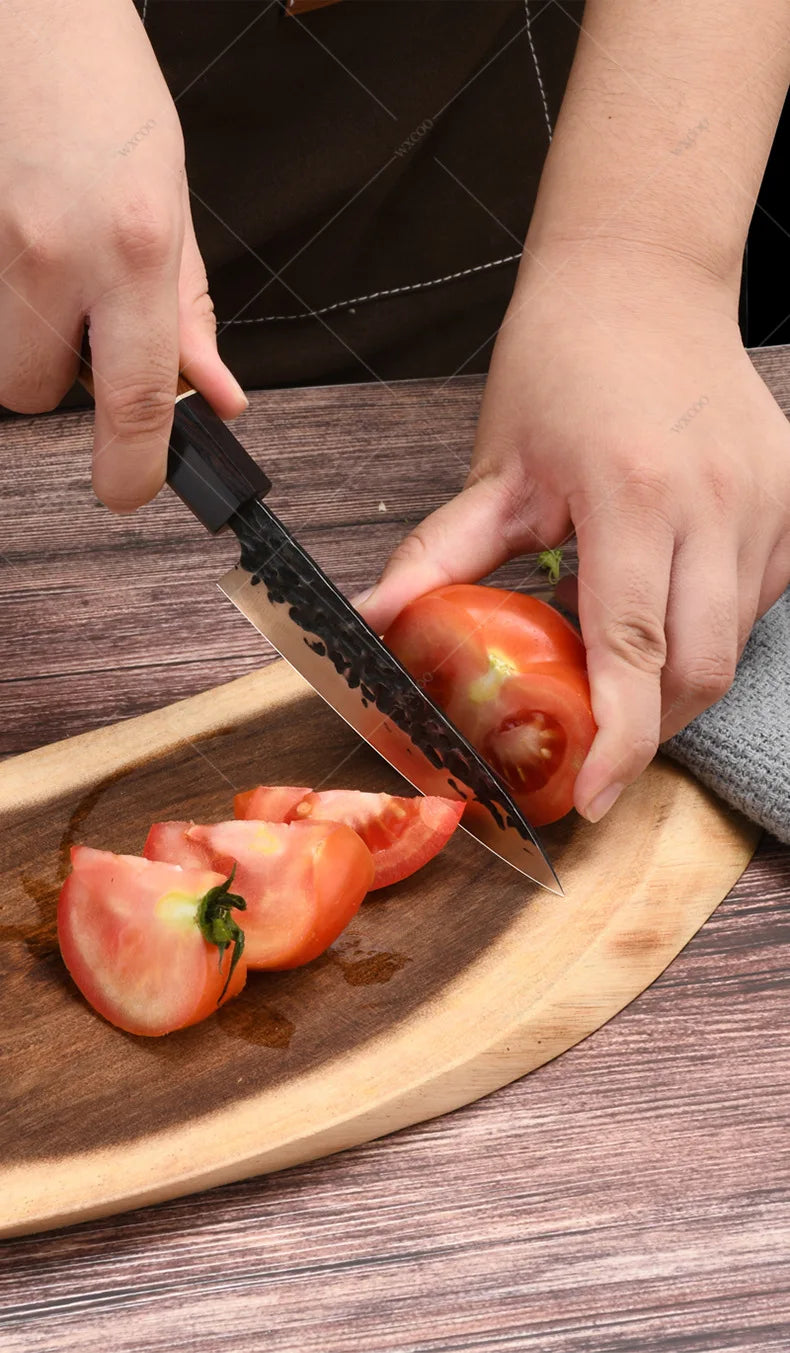 Hammered Forging Professional Chef's Knife Stainless Steel Kitchen Meat Cutting Knife Japanese Santoku Slicing Knife