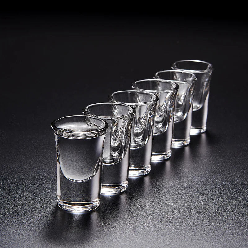 Shot Glass Cup Transparent Crystal Glass Stemware Flat Bottom Cup Small Capacity Wine Cup Tazas Drinkware Chinese Spirits Cup