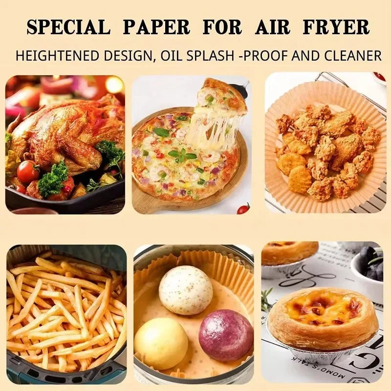 Disposable Baking Paper for Air Fryer Micro-wave Oven Bake Oil-proof Cookware Bbq Parchment Food Grade Cooking Airfryer Papers